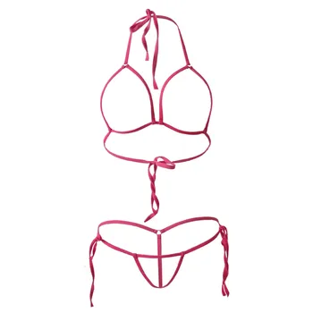 Bikini 2019 Sexet Slynge Hule Lotion String fil, der er Åben g-streng pige Solbadning spa-badetøj til kvinder badedragt biquini bikinier monokini