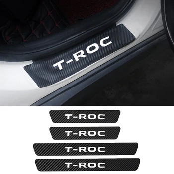 For Volkswagen VW T-Roc TRoc T Roc 2017 2018 2019 2020 4stk PU Læder Carbon Fiber Bil Dør Karmen Protector Klistermærker Tilbehør