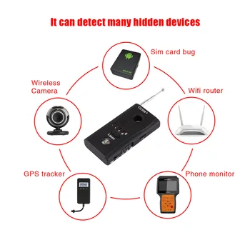 ET CC308+ Anti-Spy Kamera Skjult RF-Signal Fejl Detektor Mini Trådløse Kamera Radio Bølge Signal GSM Enheden Finder Laser Detektor