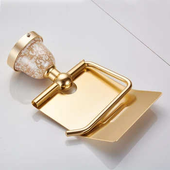 Badeværelse Papirholder Vandtæt Gold Aluminium Keramisk Dekorative Papir Håndklædeholder På Væggen Væv Rulle Papir Rack