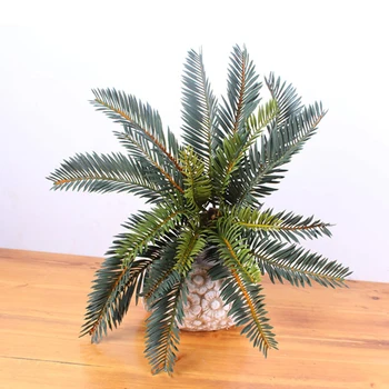 45cm Tropiske Kunstig Palme Store Falske Cycas Planter Gren Plast palmeblade Potteplanter Til hjemmekontoret Dekoration