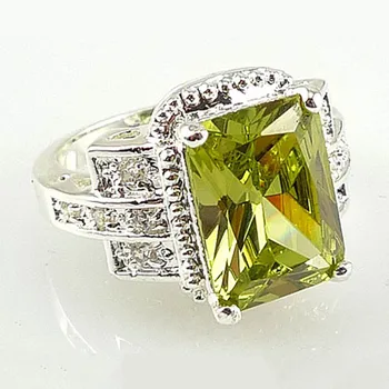Jellystory Klassiske 925 Sølv Ring med Rektangel Topas Ruby, Smaragd Ametyst Zircon Sten Smykker til Kvinder Bryllup Gaver
