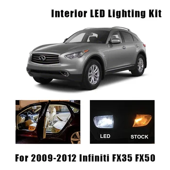 14 Pærer Hvide Bil Canbus LED Interiør Læse Kort Lys Kit For 2009-2012 Infiniti FX35 FX50 Dome Kuffert Nummerplade Lygte