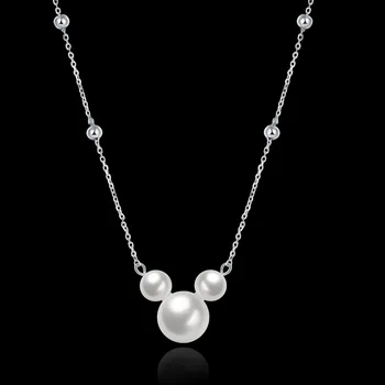 SLN002 Ægte 925 Sterling Sølv Halskæde Til Kvinder Hvid Grå Naturlige Ferskvands-Barok Perle Smykker