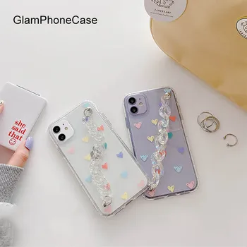 GlamPhoneCase Kærlighed Kæde Telefon Tilfældet For iPhoneSE 2 11Pro/Max-X XS Antal XR Blød Silikone Cover Til iPhone11 7 8Plus Sag