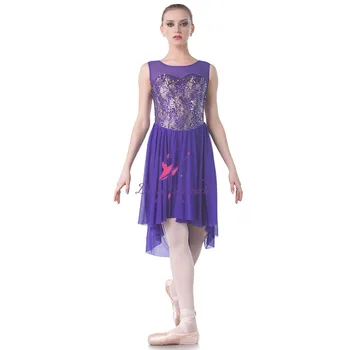Dans Favorit Navy Blå Lyrisk Dans Kostumer Til Kvinder & Ballet Girl Dress Ballerina Dans Kjole Contemporay Dans Kjole