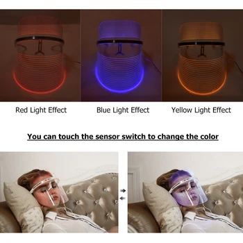 LED-Maske Foton Terapi Ansigt SPA-3 Farver Lys LED Maske hudpleje Foryngelse Kridtning Anti Rynke Acne Hud Stramning