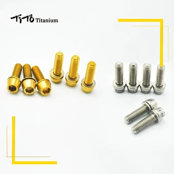 6stk Titanium Ti skivebremse Bolte, Skrue Upgrade Kit Hexagon Socket Tapper Head M6*18 M6*20mm