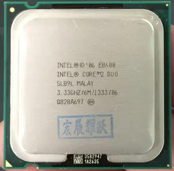 Intel Core 2 Duo-Processor E8600 (6M Cache, 3,33 GHz, 1333 MHz FSB) SLB9L EO Desktop CPU LGA775 til Intel central processing unit