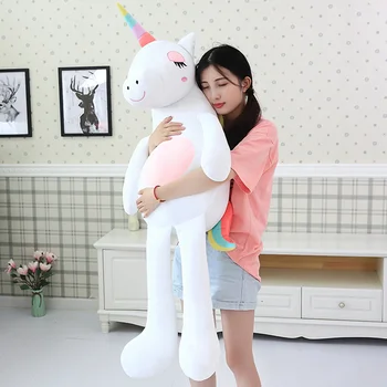 1 stk 60-140cm Nye Unicorn Plys Legetøj Søde Regnbue Hest Pude Dukke Udstoppede Dyr Bløde Legetøj Til Børn Gave Til Kæreste