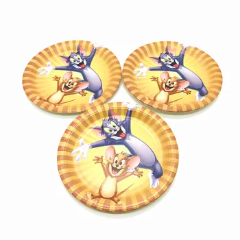 Tegnefilm Tom Og Jerry Tema Fest Dekoration Banner engangsservice Cup Plade Baby Pige Dreng Fødselsdag Part Forsyninger 30/60pc