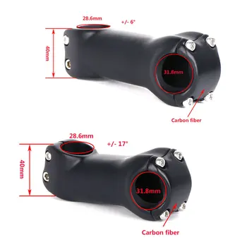 ELITAONE Cykel Stamceller Carbon fiber Stilk Road Cykel Stamceller MTB Carbon Tabel 6 graders 17 graders 31.8