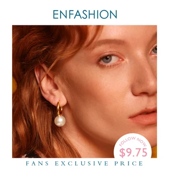 Enfashion Stor Perle Dråbe Øreringe Til Kvinder Guld Farve Cirkel Earings 2020 Mode Smykker Smykker Doucle D'oreille EF181080