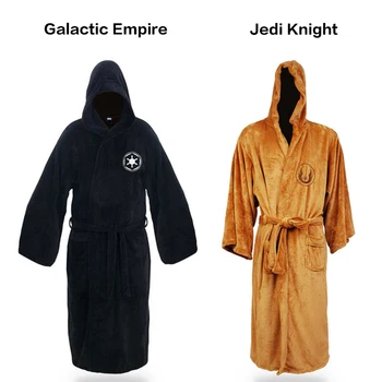 Flannel Robe Mand med Hætte Tyk Star Wars slåbrok Jedi Rige Mænds Morgenkåbe Vinter Lang Robe Herre Badekåbe Pyjamas