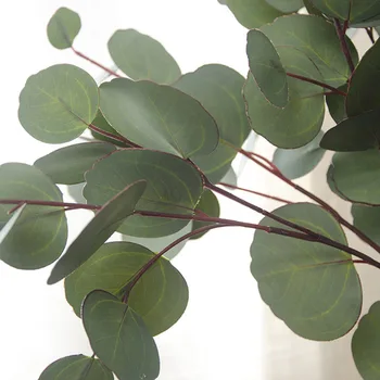 63 CM kunstige eucalyptus blade Grøn plante grene silke blomst arrangere tilbehør penge blade gren