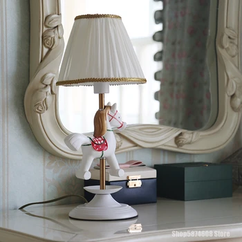 Amerikansk Tegnefilm Unicorn bordlampe LED Dyr, Hest, Hjort, Harpiks bordlampe børneværelse Lampe Soveværelse toiletbord Belysning
