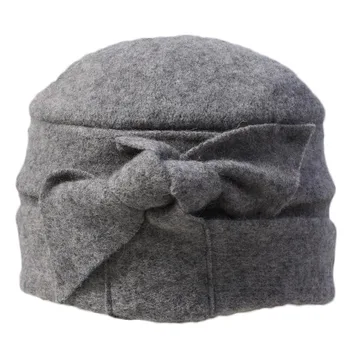 SUOGRY Høj Kvalitet Efterår og Vinter Kvinder Dome Beanie Solid Uld Hatte Varm Fedora Hat