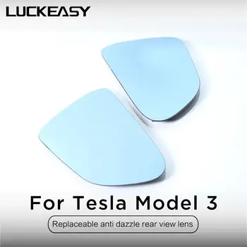 LUCKEASY Udvendige Ændring Tilbehør Til Tesla Model3 Bil udskiftning rearview spejl cover og anti-blænding linse