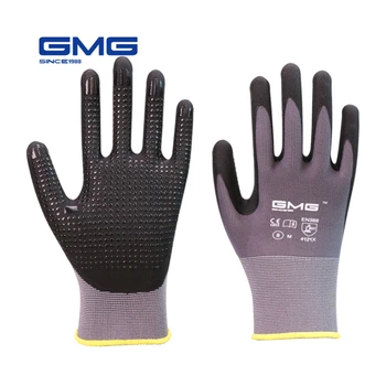 Arbejdshandsker GMG Nylon Spandex CE-Certificeret EN388 Microfine skumnitrilhandsker Prikker Sikkerhed Arbejder Handsker Kvinder