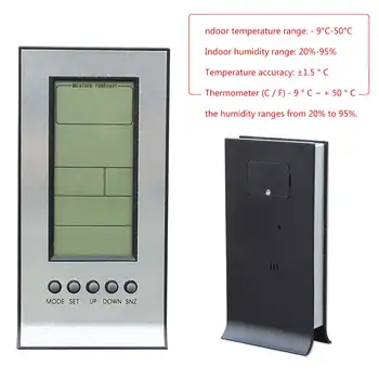 Digital Termometer Hygrometer Indendørs / Udendørs Temperatur, Luftfugtighed Meter C/ F-LCD-Display Sensor Probe Vejr Station