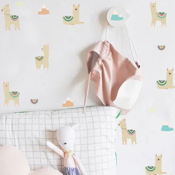 Alpaca mønster DIY Wall sticker til Børn værelser Pige værelse Baby værelse Dekorative vægoverføringsbilleder vinyl Aftagelig Vandtæt
