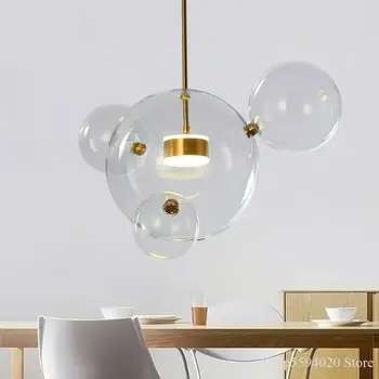 Moderne Bubble Ball Glas Mickey Vedhæng Lys LED Loft Hanglamp Industriel Lampe til Hjemmet Køkken Belysning Hængende lampe