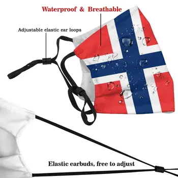Norsk Flag For Norge Genanvendelige Ansigt Maske med filter Støvtæt Maske Beskyttelse Åndedrætsværn Maske Munden Dæmpe