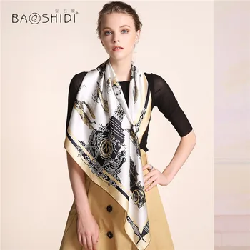 [BAOSHIDI]2016 Efteråret Nye Ankomst,16m/m Ren Silke tørklæde hijab til Kvinder,Infinity 90*90 Tørklæder,luksus mærke tørklæder for elegant dame