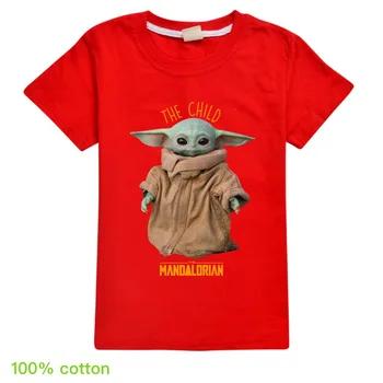 Star Wars Mode Tegneserie Piger kortærmet T-shirt Baby Yoda Kostume Kids Tøj Drenge 7 År Sommer Toppe Kids Tøj