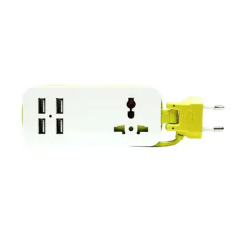 EU-Stik 4 USB-Stik stikdåse Elektrisk Overspænding Smart Oplader Hub