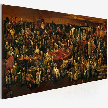 Store Lærred Kunst Berømte Mennesker Maleri Diskutere Den Guddommelige Komedie med Dante Olie Maleri Print Plakat til stuen