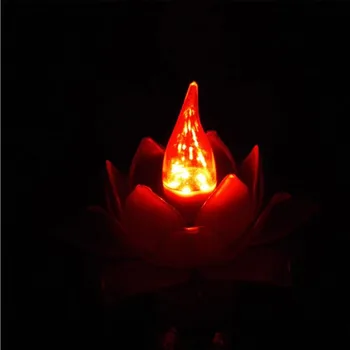 E12 Rødt Lys lotus lys Buddha 1W led energibesparende lampe x10