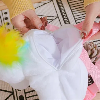 Ny stil bløde tøjdyr unicorn rygsæk taske børns foretrukne elementer opbevaringspose blødt stof ikke deformeres mode piger