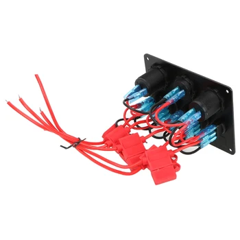Digital-Voltmeter med Dobbelt USB-Port 12 V Stikkontakt Kombination Vandtæt Bil Marine LED Rocker Switch Panel