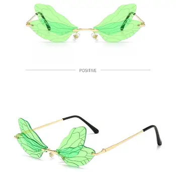 Smukke Butterfly Women Solbriller 2021 Fashion Designer Dame Solbriller Metal Frame Briller Brand Luksus Briller Gafas De