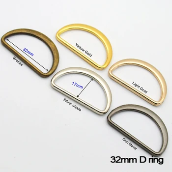 50 stk /masse FDR-32mm 1,25 tommer metal fladskærms legering D Dee Ring justerbare spænder til taske-strop strop gratis fragt