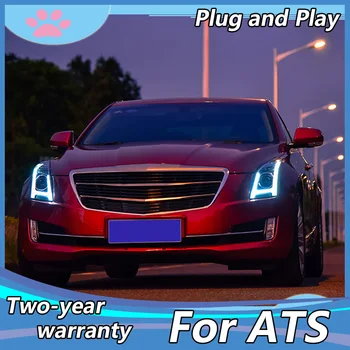 Bil Styling for Cadillac ATS-Forlygter-2016 ATS ALLE LED Kørelys KØRELYS Bi-LED Linse Høj Lav Beam Parkering tågelys