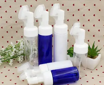 100 ML/200ML skummende skumfrembringer pumpe-flaske med silicium rensebørste facial cleanser flaske tomme genpåfyldelige flydende sæbe dispenser