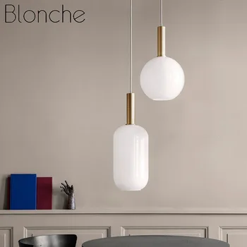 Blonche Moderne Pendel Glas E27 Hængende Lamper til Hjemmet Stue, Soveværelse, Køkken Indretning, Belysning Nordiske E27 Inventar