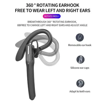 M8 Mono-Ear Bluetooth Headset ørekrog Stil forretningsmodel Trådløse Hovedtelefoner Lange Standby-Høj Kapacitet Øretelefoner med USB-Port