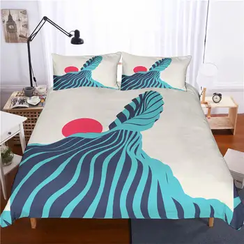 3D ocean surf strøelse sæt dynebetræk dyne, sengetøj sæt Hjem tekstil-sengetøj OS UK AU 13 Størrelse surfing sengelinned