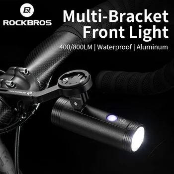 ROCKBROS 800 Lumen Cykel Forlygte Med 2 i 1 Montér Holderen Cykling Lommelygte USB-Genopladelig Regntæt LED Cykel Forreste Lys