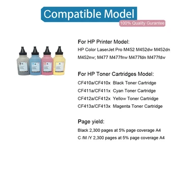Misee Toner Refill Pulver-Kompatible HP 410a 410x CF410a CF410x Laserjet M452 M452dn M452nw M452dw M477 M477fnw M477fdw