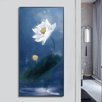 Hånd-Malet Abstrakt lotus Art Olie Maleri På Lærred Væg Kunst Rammeløse Billede Dekoration Til Live Home Decor Gave