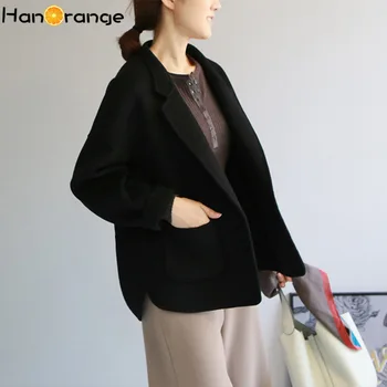 2020 Minimalistisk Stil Uld Dobbelt-sidet Frakke Kvinder Cocoon Passer Uldne Frakke