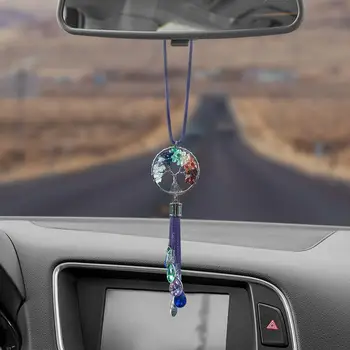 Crystal Shiny Car Rear View Mirror Vedhæng Auto Hængende Ornament Bil Tilbehør Dekoration