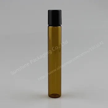 24pcs 10 ml amber rulle rulle flasker essentielle olier roll-on genopfyldning deodorant, parfume flaske containere med sort låg