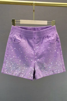 Lilla Jeans Shorts Kvinder 2020 Sommeren Nye Elastisk Talje Løs Høj Talje Candy Farve Varm Boring Denim Shorts Kvinde Hot Pants