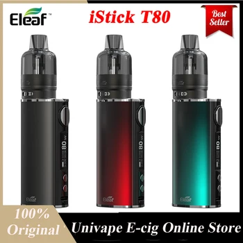 Original Eleaf iStick T80 Kit med 4,5 ML GTL-Pod Tank & 80W Max Mod 3000mAh Batteri GTL på 0,4 ohm 0.8 ohm Coil E-cigaret Kit Vape