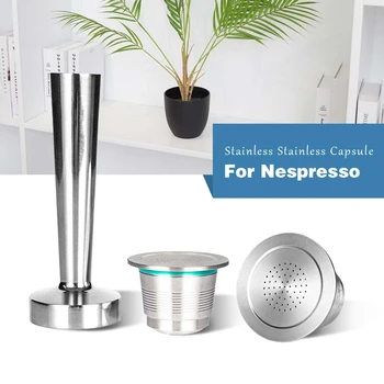 Nespresso-Genopfyldelige Kapsel Rustfrit Stål Og Inox Cafe Permanent Og Filter Manipulere Coffeeware Til Nespresso-Maskiner